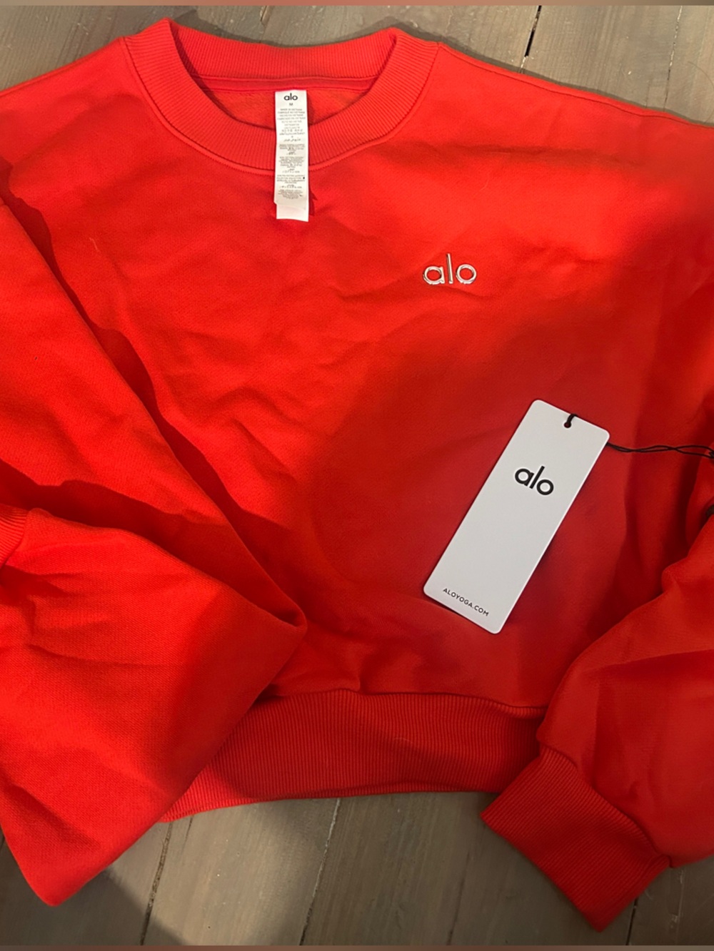 ALO Yoga Red Crewneck Sweatshirt - Picture 2 of 4